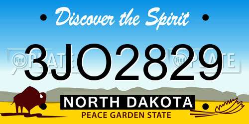 3JO2829 North Dakota License Plate
