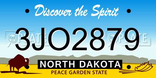 3JO2879 North Dakota License Plate