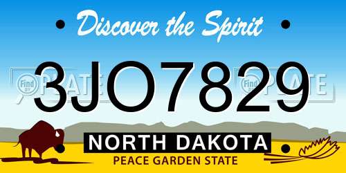3JO7829 North Dakota License Plate