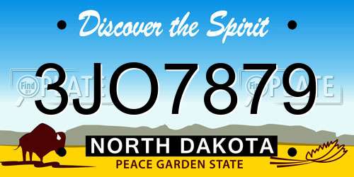 3JO7879 North Dakota License Plate