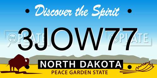 3JOW77 North Dakota License Plate