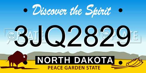 3JQ2829 North Dakota License Plate