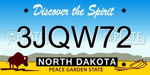 3JQW72 North Dakota License Plate