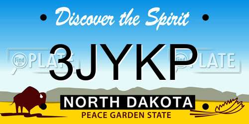 3JYKP North Dakota License Plate