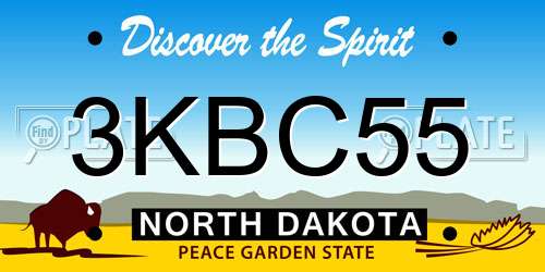 3KBC55 North Dakota License Plate