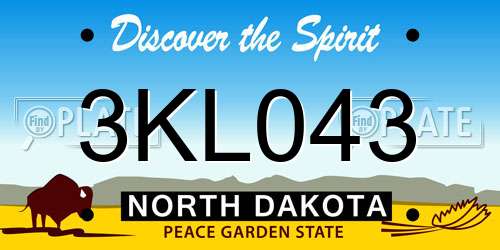 3KL043 North Dakota License Plate