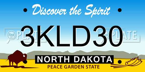 3KLD30 North Dakota License Plate