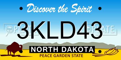 3KLD43 North Dakota License Plate