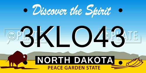 3KLO43 North Dakota License Plate