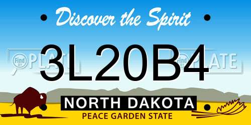 3L20B4 North Dakota License Plate