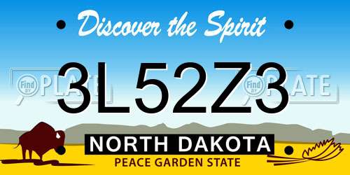 3L52Z3 North Dakota License Plate