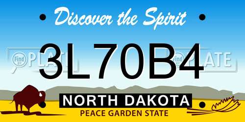 3L70B4 North Dakota License Plate