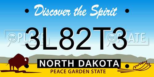 3L82T3 North Dakota License Plate