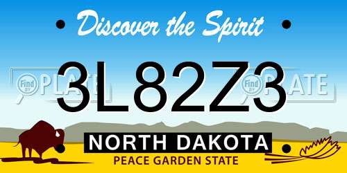 3L82Z3 North Dakota License Plate
