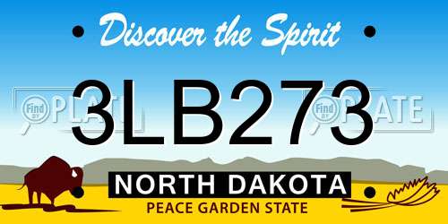 3LB273 North Dakota License Plate