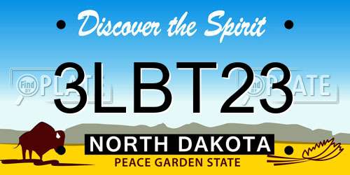 3LBT23 North Dakota License Plate