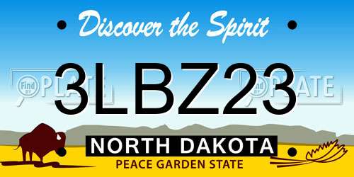 3LBZ23 North Dakota License Plate