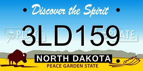 3LD159 North Dakota License Plate