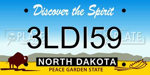 3LDI59 North Dakota License Plate