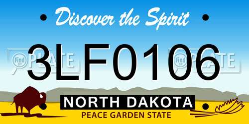 3LF0106 North Dakota License Plate