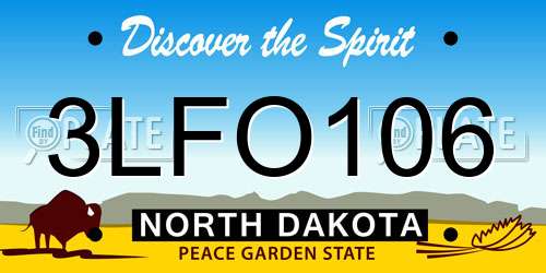 3LFO106 North Dakota License Plate