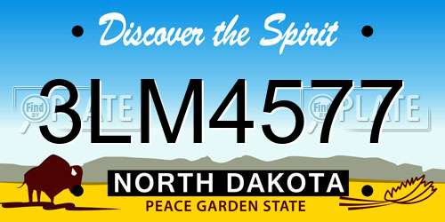 3LM4577 North Dakota License Plate