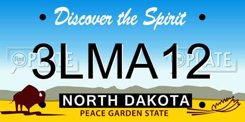 3LMA12 North Dakota License Plate