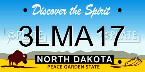 3LMA17 North Dakota License Plate