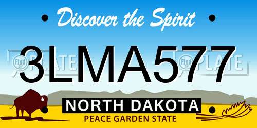 3LMA577 North Dakota License Plate