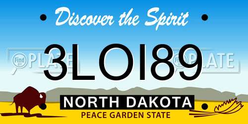 3LOI89 North Dakota License Plate