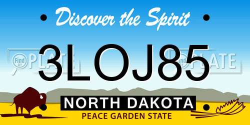 3LOJ85 North Dakota License Plate