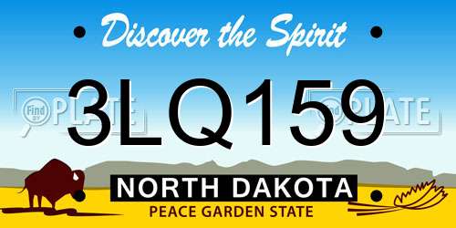 3LQ159 North Dakota License Plate