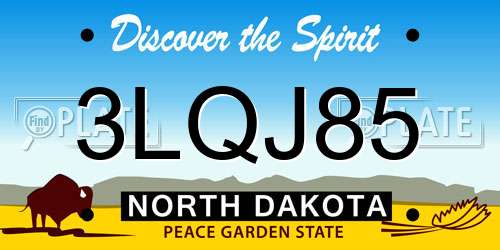 3LQJ85 North Dakota License Plate
