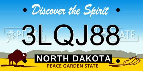 3LQJ88 North Dakota License Plate
