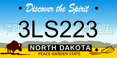 3LS223 North Dakota License Plate