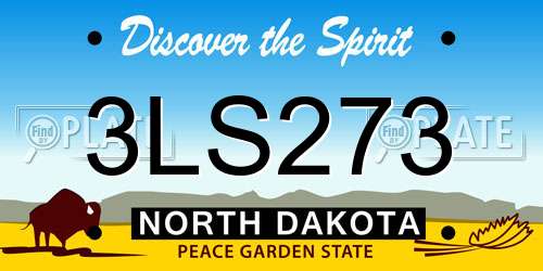 3LS273 North Dakota License Plate