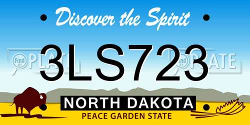 3LS723 North Dakota License Plate