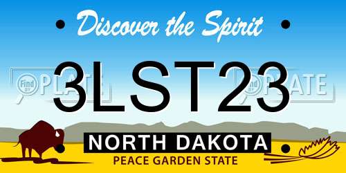 3LST23 North Dakota License Plate