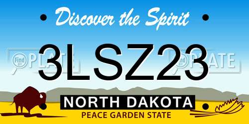 3LSZ23 North Dakota License Plate