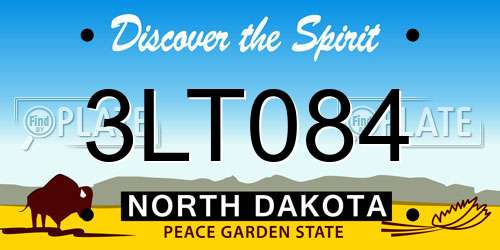 3LT084 North Dakota License Plate