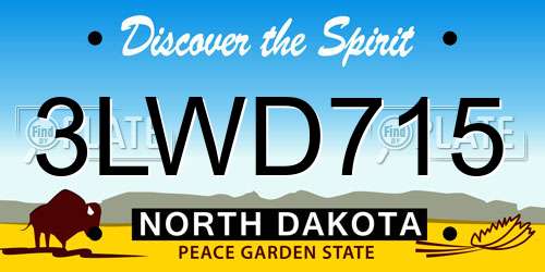 3LWD715 North Dakota License Plate