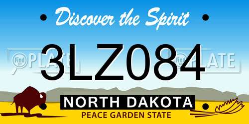 3LZ084 North Dakota License Plate
