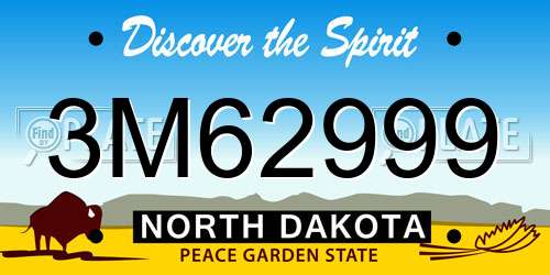3M62999 North Dakota License Plate