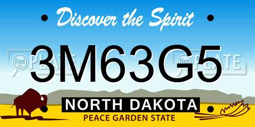 3M63G5 North Dakota License Plate