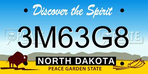 3M63G8 North Dakota License Plate