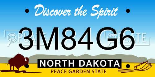 3M84G6 North Dakota License Plate