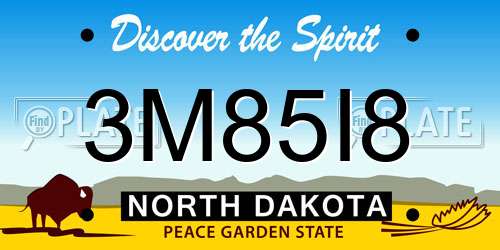 3M85I8 North Dakota License Plate