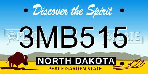 3MB515 North Dakota License Plate