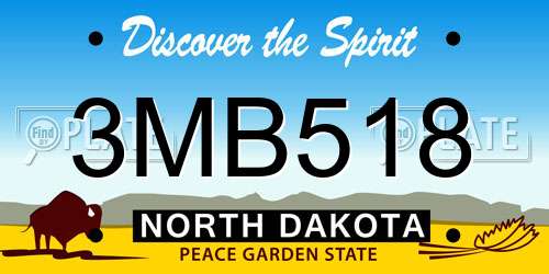 3MB518 North Dakota License Plate