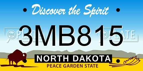 3MB815 North Dakota License Plate